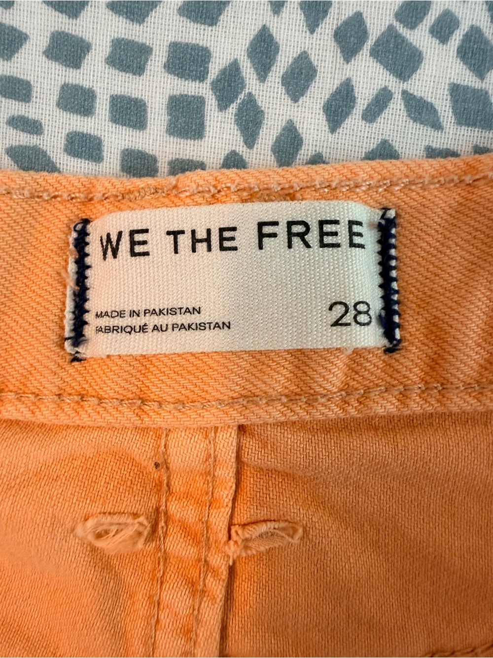 We The Free Womens High Waist Denim Shorts Orange Size 28 4 Inch Inseam - Picture 11 of 12